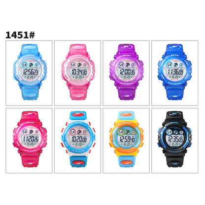 SKMEI 1451 LED Digital Stopwatch Chronograph Luminous Children Sports Electronic Watch, 1451(Yellow Shell Blue Circle), 1451(Black Shell Blue Circle), 1451(Transparent Pink Blue), 1451(Transparent Purple), 1451(Transparent Sky Blue)                    ...