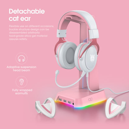 ONIKUMA X10 Car Ear LED Light Adjustable Gaming Headset with Microphone