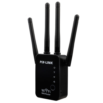 Wireless Smart WiFi Router Repeater with 4 WiFi Antennas, EU Plug Black, EU Plug White, UK Plug Black, UK Plug White, US Plug Black, US Plug White