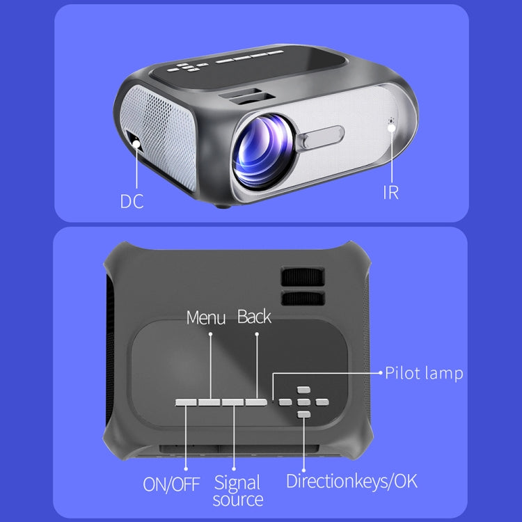 T7 1920x1080P 200 ANSI Portable Home Theater LED HD Digital Projector, Basic Version,, Basic Version, UK Plug, Basic Version, AU Plug