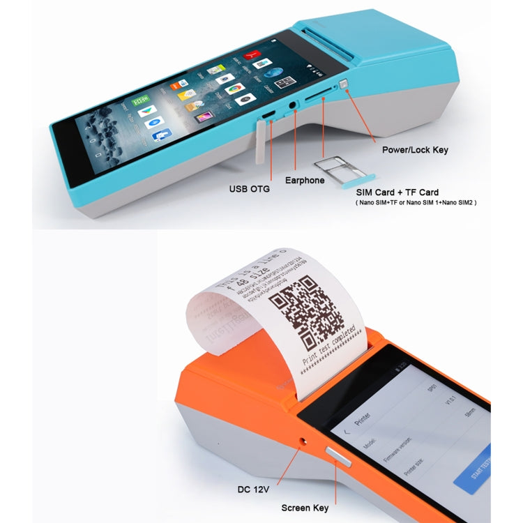 SGT-SP01 5.5 inch HD Screen Handheld POS Receipt Printer, Suit Version,, EU Plug, US Plug, UK Plug, AU Plug