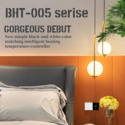BHT-005-GALW 220V AC 3A Smart Home Heating Thermostat for EU Box, Control Water Heating with Only Internal Sensor & WIFI Connection, BHT-005-GALW
