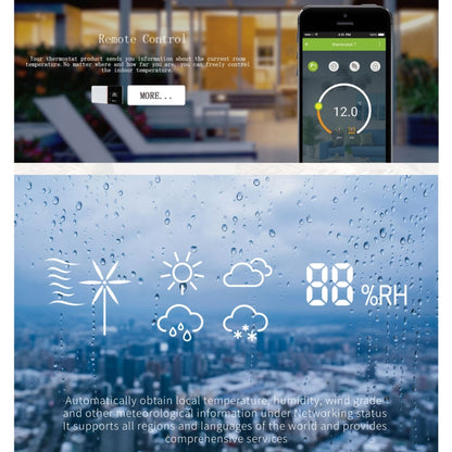 BHT-005-GB 220V AC 16A Smart Home Heating Thermostat for EU Box, Control Electric Heating with Only Internal Sensor, BHT-005-GB