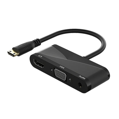 h114 3 in 1 Mini HDMI to HDMI + VGA + 3.5 Audio Converter Cable, h114