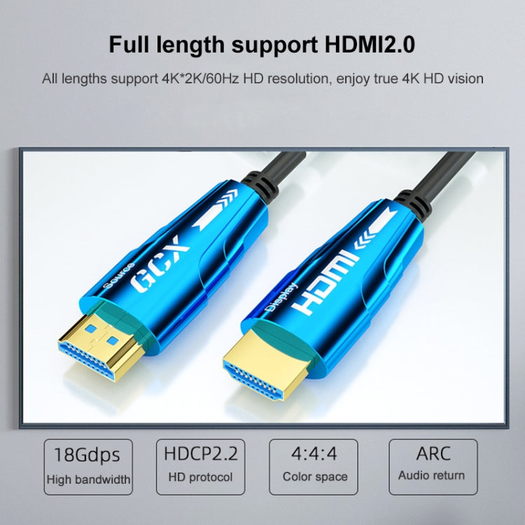 HDMI 2.0 Male to HDMI 2.0 Male 4K HD Active Optical Cable, 1.8m(Blue), 3m(Blue), 5m(Blue), 10m(Blue), 15m(Blue), 20m(Blue), 30m(Blue), 50m(Blue), 100m(Blue)