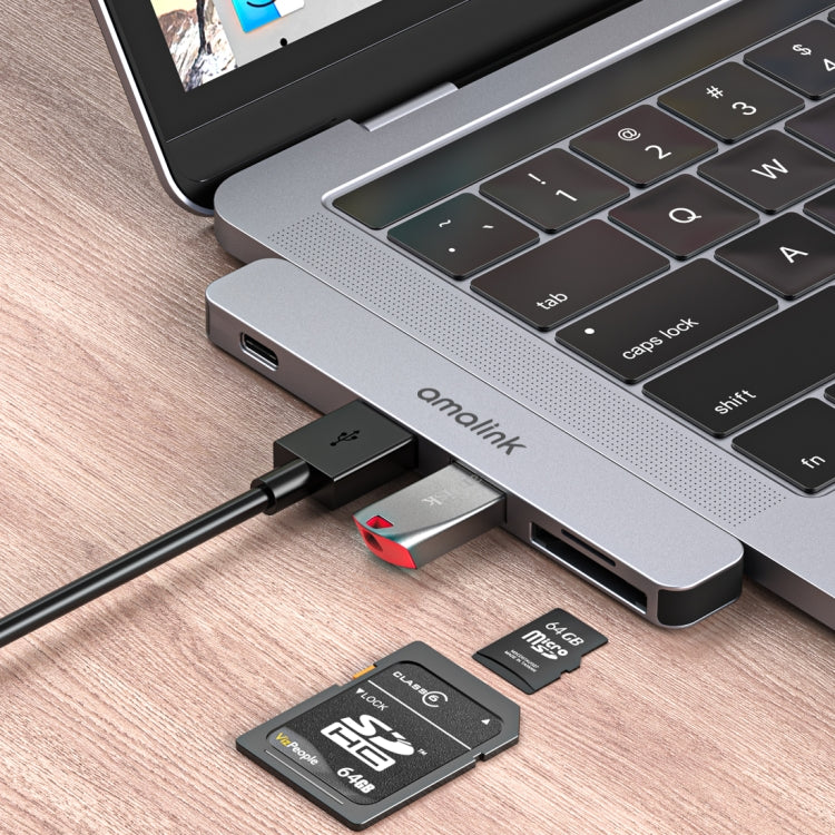 amalink 9177D Dual Type-C / USB-C to SD/TF Card Reader, 9177D