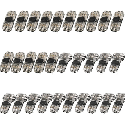 A6537 30 in 1 Car T-type + H-typeTransparent Stripping-free Terminal Block, 30 in 1