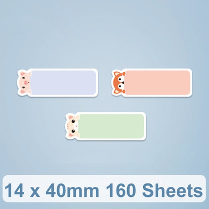 Thermal Printing Label Paper For NiiMbot D101 / D11, 14 x 40mm 160 Sheets Animals, 14 x 40mm 160 Sheets Cute Animals, 14 x 40mm 160 Sheets Cute Baby, 14 x 40mm 160 Sheets Arrow Direction
