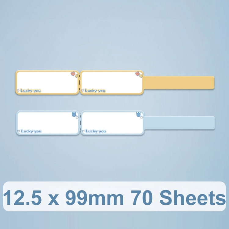 Thermal Label Data Cable Sort Stickers For NiiMbot D101 / D11, 12.5 x 99mm 70 Sheets Lucky You, 12.5 x 99mm 70 Sheets Mint Green, 12.5 x 99mm 70 Sheets Cyan Cloud