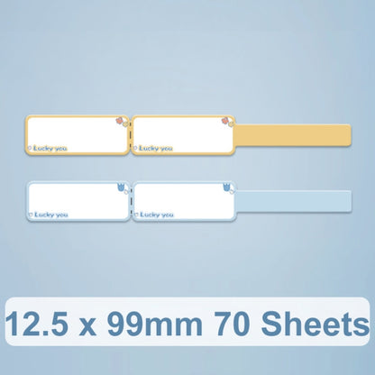 Thermal Label Data Cable Sort Stickers For NiiMbot D101 / D11, 12.5 x 99mm 70 Sheets Lucky You, 12.5 x 99mm 70 Sheets Mint Green, 12.5 x 99mm 70 Sheets Cyan Cloud