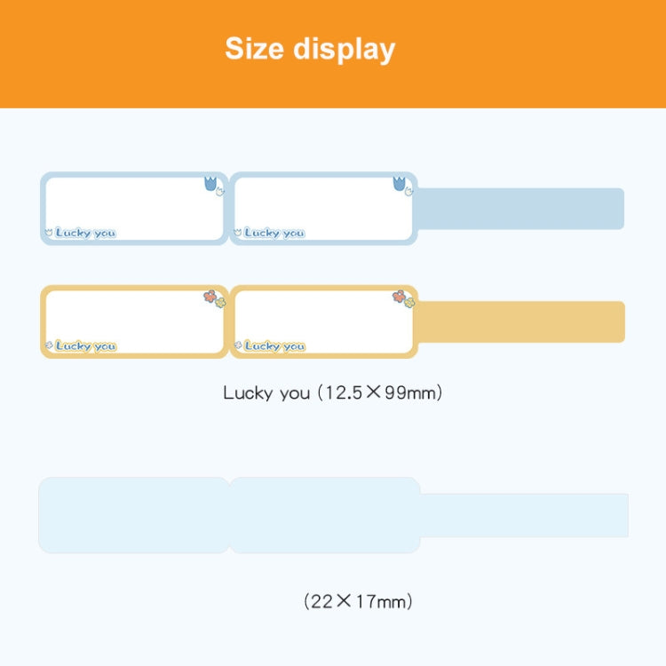 Thermal Label Data Cable Sort Stickers For NiiMbot D101 / D11, 12.5 x 99mm 70 Sheets Lucky You, 12.5 x 99mm 70 Sheets Mint Green, 12.5 x 99mm 70 Sheets Cyan Cloud
