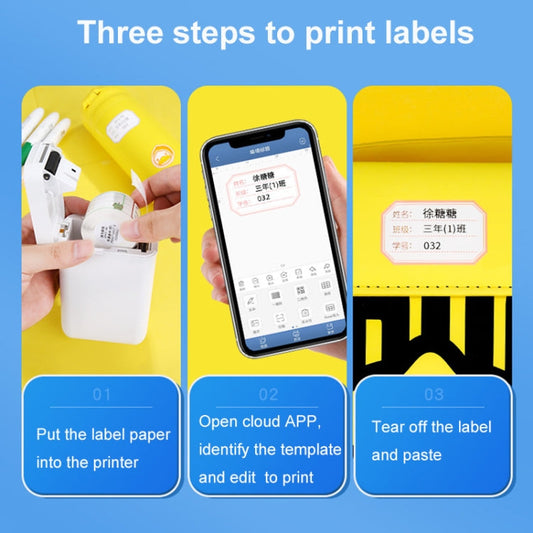 Thermal Printing Label Paper Stickers For NiiMbot D101 / D11, 10 x 25mm 225 Sheets White, 14 x 25mm 240 Sheets White