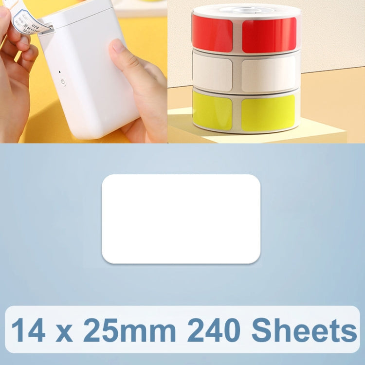 Thermal Printing Label Paper Stickers For NiiMbot D101 / D11, 10 x 25mm 225 Sheets White, 14 x 25mm 240 Sheets White