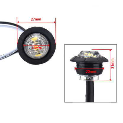 15 in 1 Red + Amber + White Light Truck Trailer LED Round Side Marker Lamp, A5015