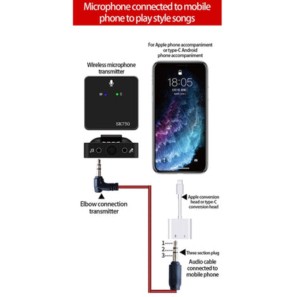SK750 Type-C Charging One for One Wireless Lavalier Mini Microphone, One for One
