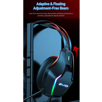 awei GM-1 USB + 3.5mm Ambient Light Gaming Headset with Microphone, GM-1