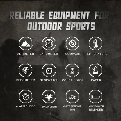 NORTH EDGE APACHE-46 Outdoor Waterproof Men Multifunction Digital Smart Sports Watch, Nylon Strap
