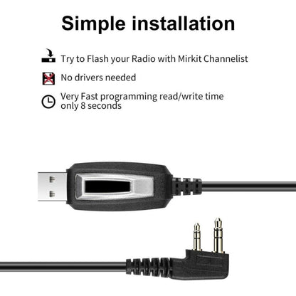 RETEVIS J9110P Dedicated USB Programming Cable for RT3S Series EDA0014386 / EDA0014407, J9110P