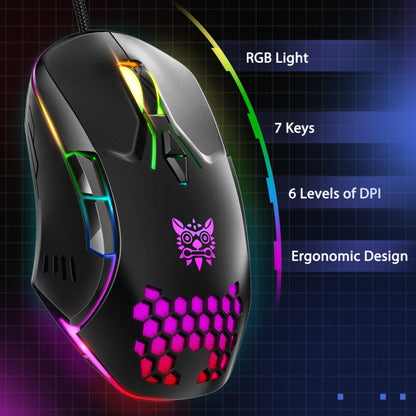 ONIKUMA CW902 RGB Lighting Wired Mouse, CW902 Wired Mouse(Black)