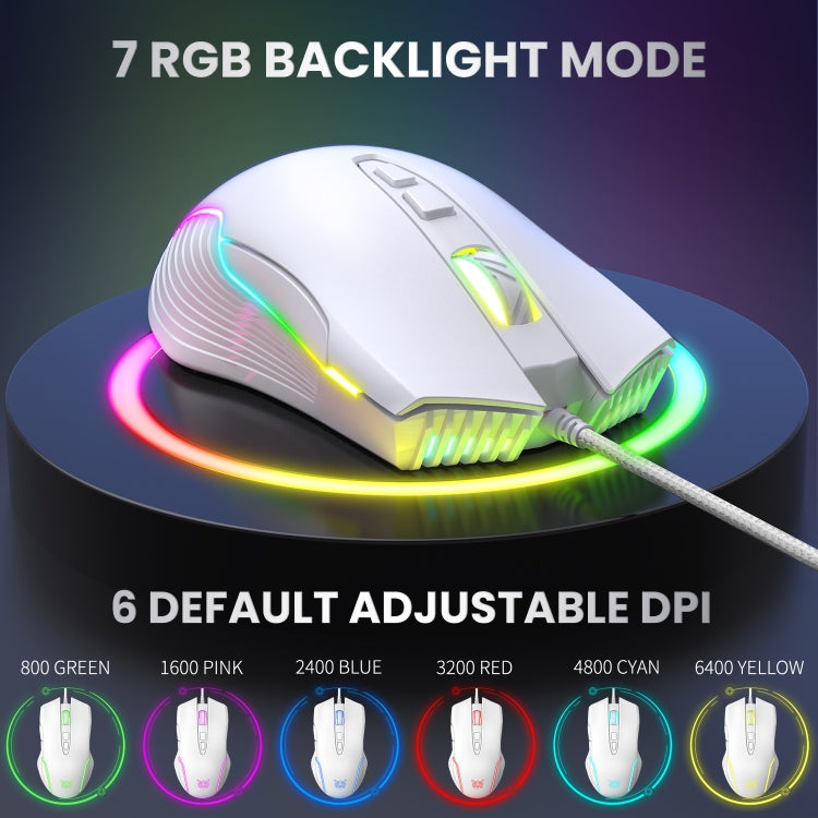 ONIKUMA CW905 RGB Lighting Wired Mouse, CW905 Wired Mouse(White), CW905 Wired Mouse(Pink), CW905 Wired Mouse(Black)