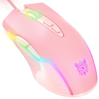 ONIKUMA CW905 RGB Lighting Wired Mouse, CW905 Wired Mouse(White), CW905 Wired Mouse(Pink), CW905 Wired Mouse(Black)