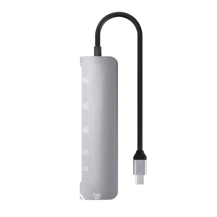NK-3043 6 in 1 USB-C / Type-C to TF / SD Card Slot + 4 USB Female Adapter, NK-3043