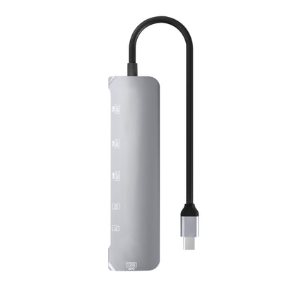 NK-3043 6 in 1 USB-C / Type-C to TF / SD Card Slot + 4 USB Female Adapter, NK-3043