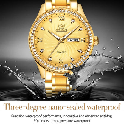 OLEVS 5565 Men Fashion Waterproof Stainless Steel Strap Diamond Quartz Watch