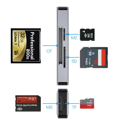 NK-3044 5 in 1 USB-C / Type-C to MS / M2 / CF / TF / SD Card Slots Adapter, NK-3044