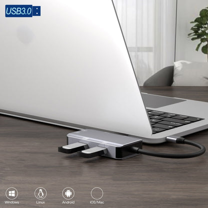 NK-3049H 6 in 1 USB-C / Type-C to TF / SD Card Slot + USB 3.0 + 3 USB 2.0 Female Adapter, NK-3049H