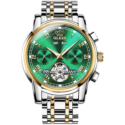 OLEVS 6607 Multi-function Men Big Flywheel Automatic Waterproof Mechanical Watch