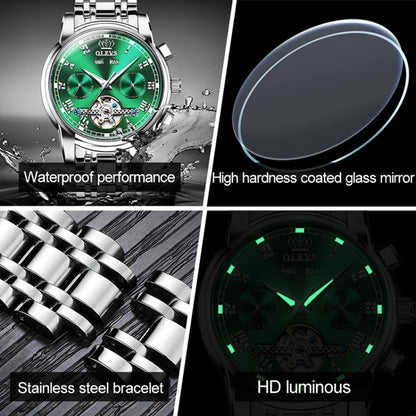 OLEVS 6607 Multi-function Men Big Flywheel Automatic Waterproof Mechanical Watch