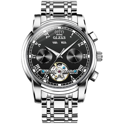 OLEVS 6607 Multi-function Men Big Flywheel Automatic Waterproof Mechanical Watch