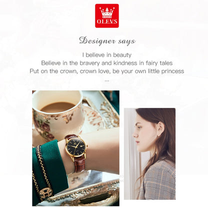 OLEVS 6898 Women Fashion Waterproof Dual Calendar Quartz Watch