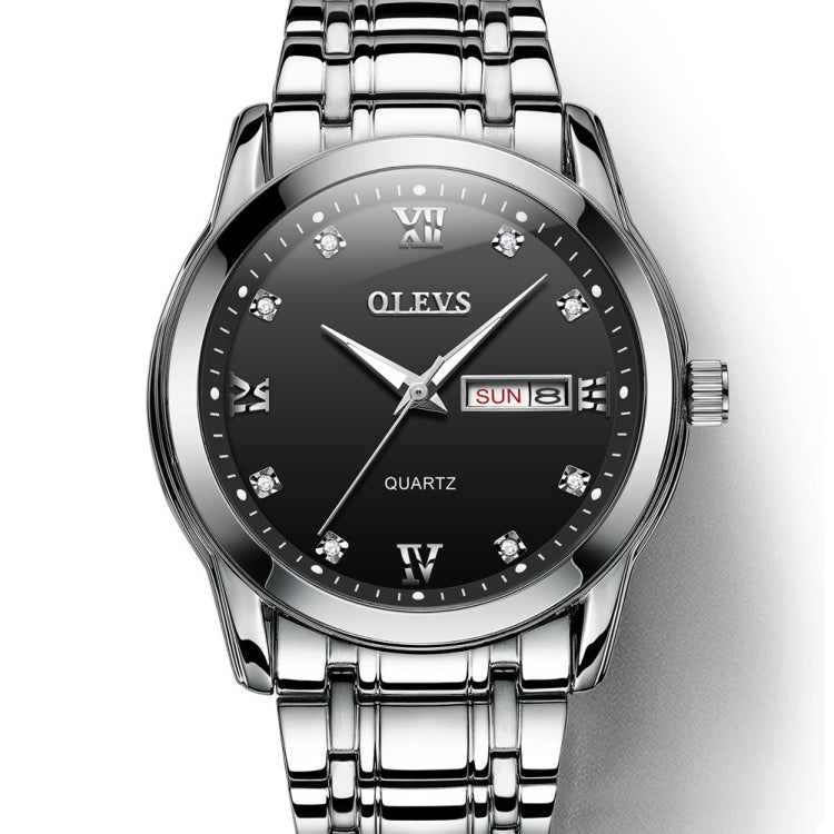 OLEVS 8691 Men Business Luminous Dual Calendar Design Waterproof Quartz Watch, OLEVS 8691 Quartz Watch (Black)