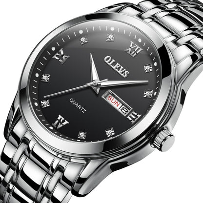 OLEVS 8691 Men Business Luminous Dual Calendar Design Waterproof Quartz Watch, OLEVS 8691 Quartz Watch (Black)