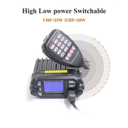 QYT KT-8900D Mini 25W Dual Band Mobile Radio Walkie Talkie for Car, KT-8900D