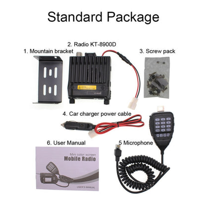 QYT KT-8900D Mini 25W Dual Band Mobile Radio Walkie Talkie for Car, KT-8900D