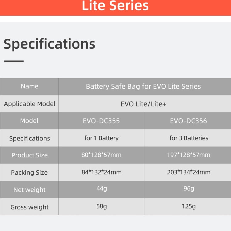 Sunnylife EVO-DC355 Battery Explosion-proof Bag for EVO Lite, EVO-DC355