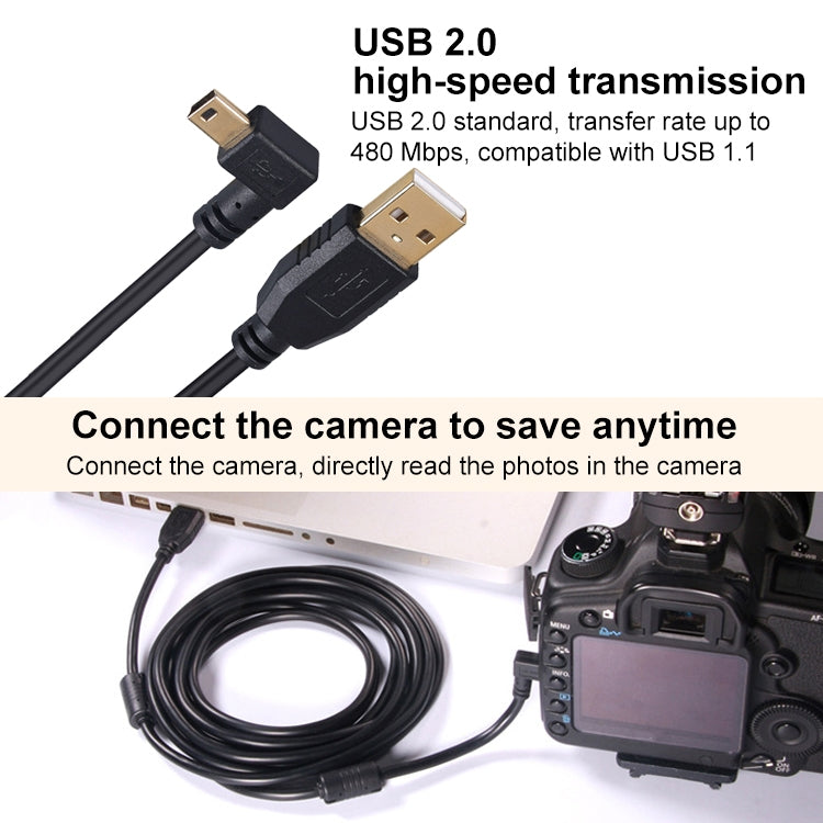 Elbow Mini 5 Pin to USB 2.0 Camera Extension Data Cable, 2m, 3m, 10m, 15m, 20m