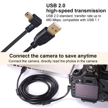 Elbow Mini 5 Pin to USB 2.0 Camera Extension Data Cable, 2m, 3m, 10m, 15m, 20m