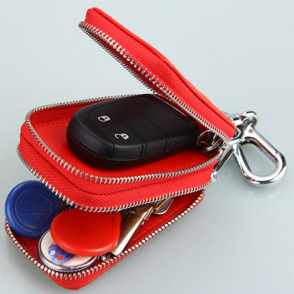 9075 Universal Crocodile Texture Cowhide Double Zipper Car Key Case