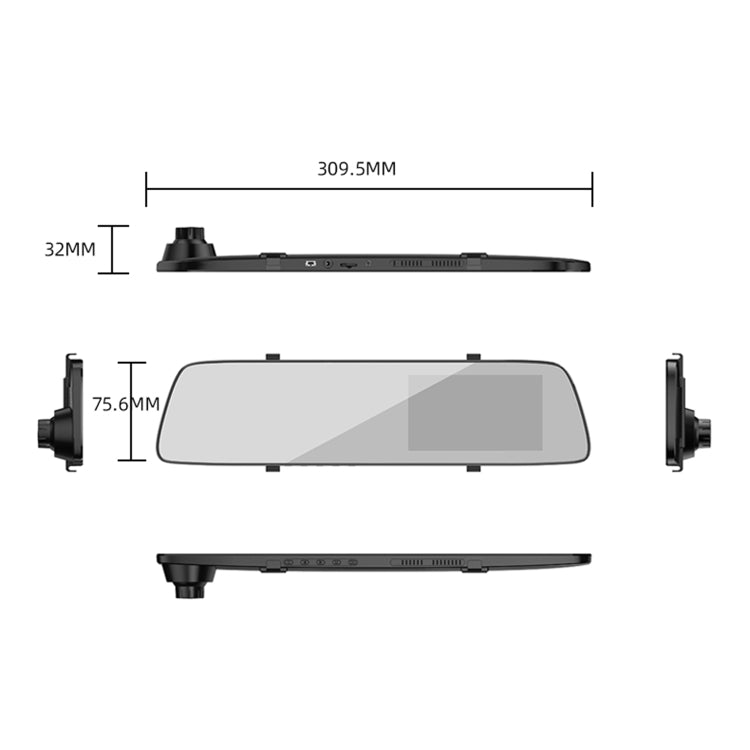 Anytek A5+ 4.5 inch FHD 1920x1080P Car Front & Rearview Mirror DVR Camera, A5+