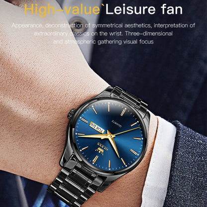 OLEVS 6898 Men Waterproof Luminous Steel Watch Band Quartz Watch, Black Blue Steel, Gold Black, Gold Blue, Gold White, Black Steel