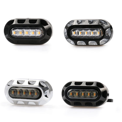 HP-Z058 Motorcycle Modified Rearview Mirror LED Turn Signal Light for Harley Sportsters XL 883 / 1200, For Honda / Yamaha / Kawasaki-Black White, Black, Electroplating White, Electroplating Black