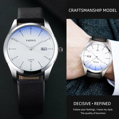 YAZOLE 560 Leather Strap Quartz Movement Waterproof Men Watch