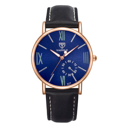 YAZOLE 327 Leather Strap Waterproof Luminous Ladies Watch