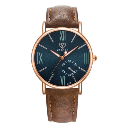 YAZOLE 327 Leather Strap Waterproof Luminous Ladies Watch