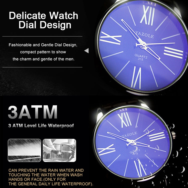 YAZOLE 315 Simple Large Dial Waterproof Sports Quartz Watch
