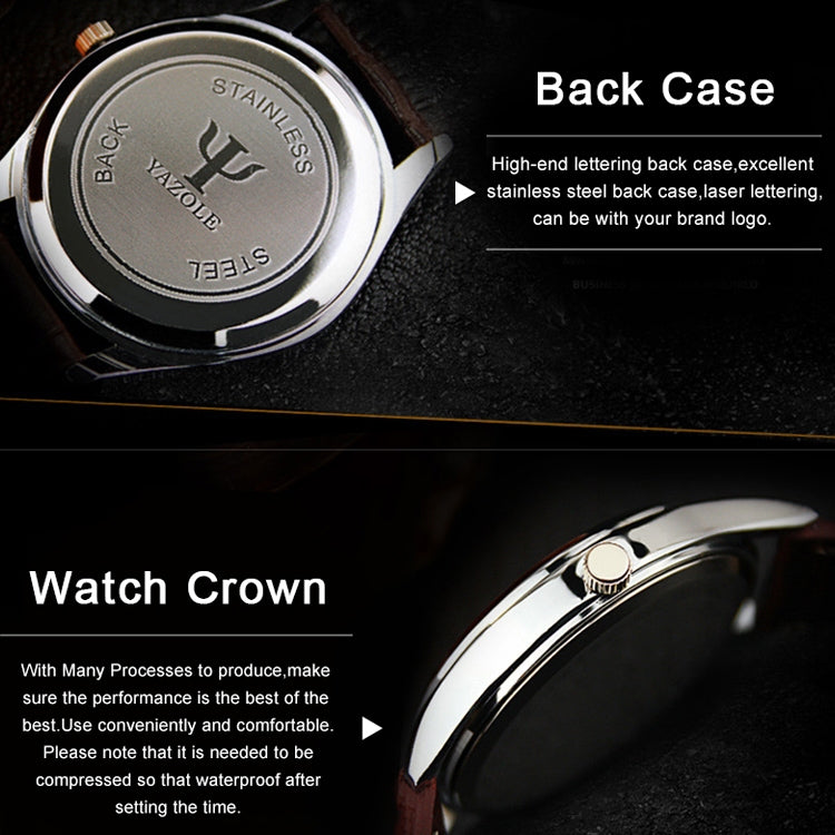 YAZOLE 315 Simple Large Dial Waterproof Sports Quartz Watch